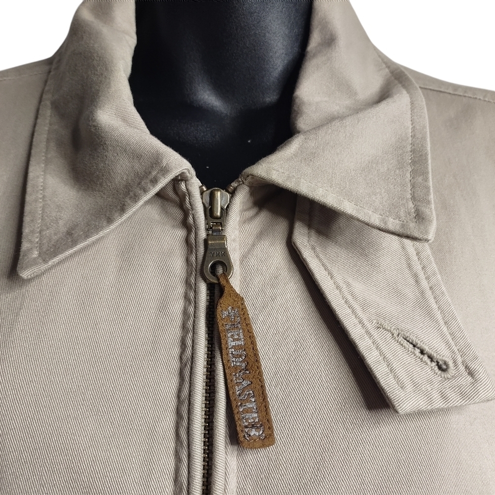 VTG Fieldmaster Men's Size Large Beige Zip Up Pockets Lined Jacket Size L - Picture 3 of 8